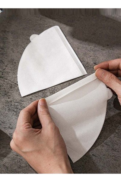 Generic HOOPZOZA 100 Piece V02 Coffee Paper Filter for V60 coffee Maker White