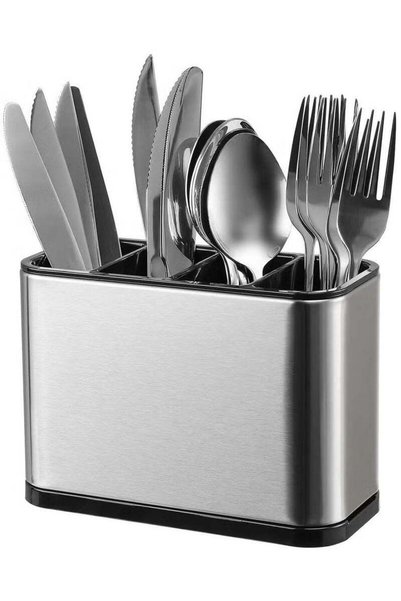 Generic Trendify 4 Compartments Large Stainless Steel Cooking Utensil Holder,...