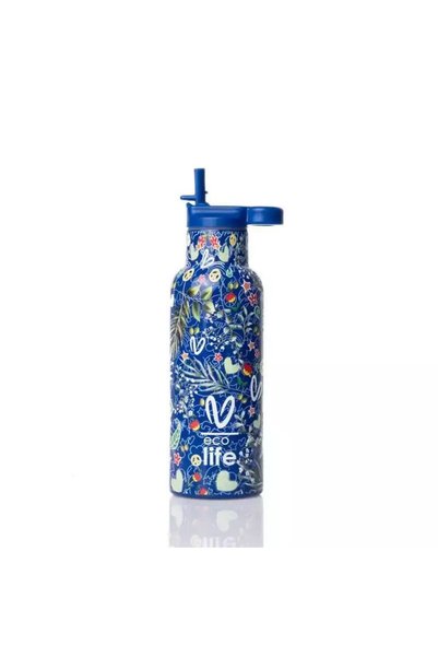 Ecolife Ανοξείδωτο Παγούρι Νερού 500ml Μπλε