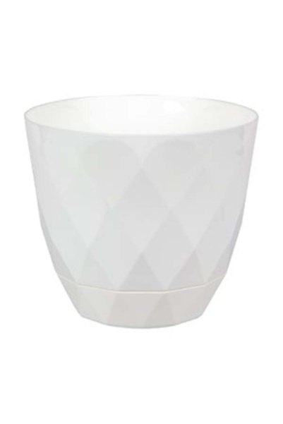 UNIC Πλαστική Γλάστρα Λευκή με Πιατάκι Ø17.5x15.3εκ. - 2.4Λ