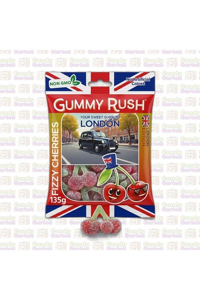 GUMMY RUSH جيمي راش حلوى جلي كرز فوار حامض تركيا 135 جرام مستورد من تركيا