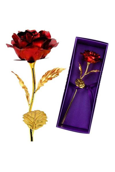 Generic Maston 24K Gold Plated Rose Red/Gold