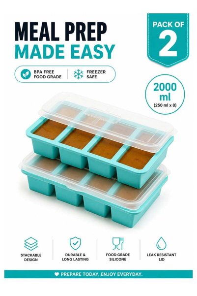 Generic SARAOONT Silicone Freezer Tray for Soups & Portioned Meals - 4-Compar...