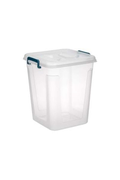 UNIC Clear Storage Box with Lid & Teal Handles 2L