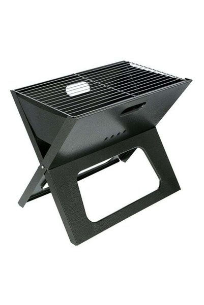 ROYALFORD Foldable Barbeque Charcoal Grill Black 48x31x39cm
