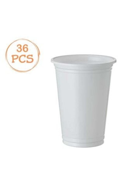 UNIC Set de 36 pahare de plastic albe 350ml
