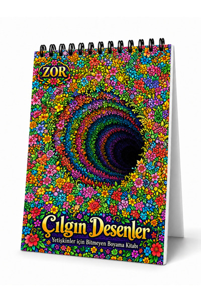 Pembe Yayınevi Mandala Boyama Kitabı - Yetişkinler İçin Boyama Sayfaları - Çılgın Desenler - Zor Boyama