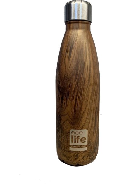 Ecolife Μεταλλικό Θερμός Ξύλινο 0,5 λίτρα_5208009000891