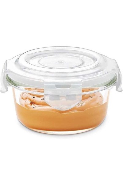 Generic Borosil Klip-N-Store Round Glass Storage Container, 240 ml – Airtight...