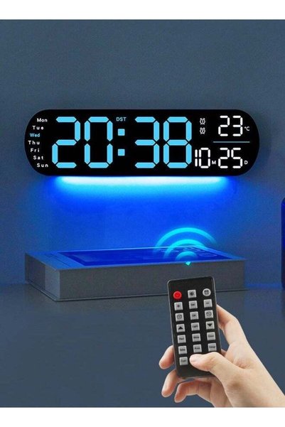 Generic Necomi LED Digital Clock, Digital Wall Clock with Remote Control, 9 R...