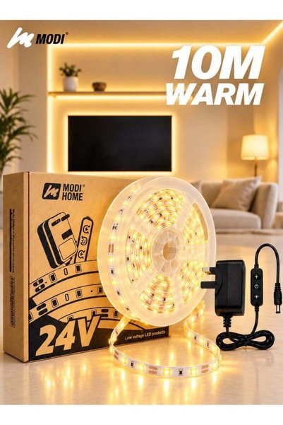 Generic MODI 10M Warm White LED Strip Light 3000K, Flexible Cuttable Self Adh...