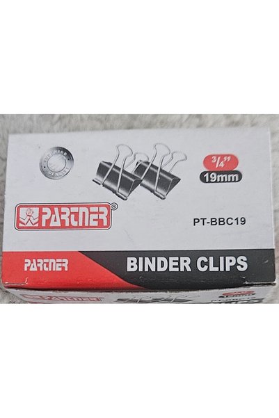 Partner BINDER CLIPS BLACK 25MM 1" 12PCS/box