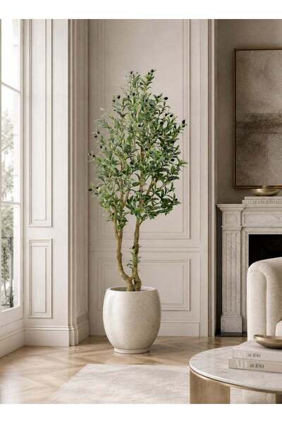Generic Zvezvia Tall Artificial Olive Tree Realistic Faux Silk Potted Plant f...