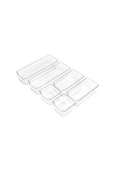 Generic Noon East Set Of 6 Clear Plastic Drawer Organizers Set, Multiple Size...