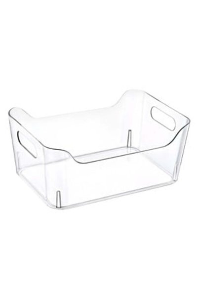 UNIC Clear Plastic Storage Basket with Handles 10L