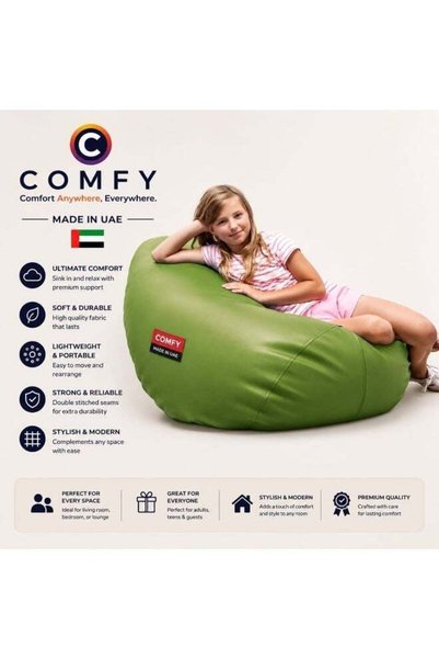Generic Comfy Pvc Large Green Bean Bag With Bouncy Virgin Polystyrene Beans F...
