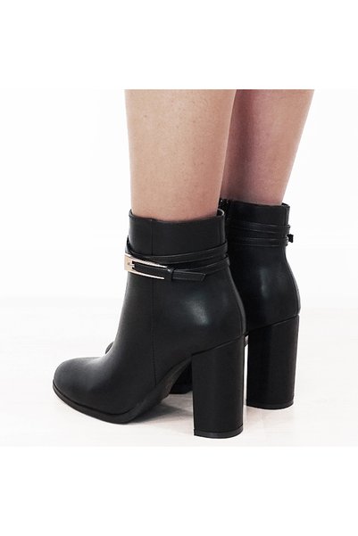 MARQUIIZ Botine negre elegante cu accesoriu B-6337 114