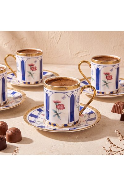 Aryıldız Best 12 Parça 6 Kişilik Kahve Fincan Takımı Mavi 90 ml