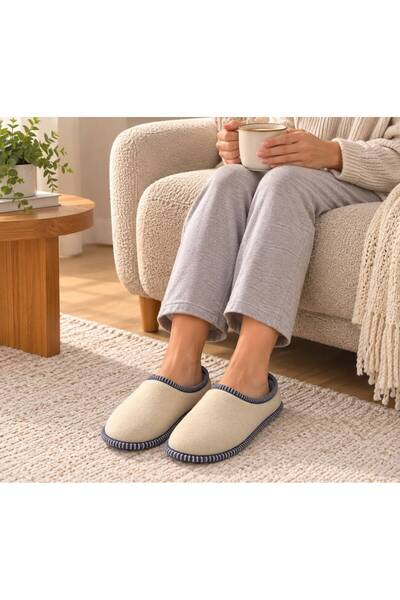 akix Women's Non-Slip Silent Insole Fur-Lined Home Slippers and Comfortable House Slippers