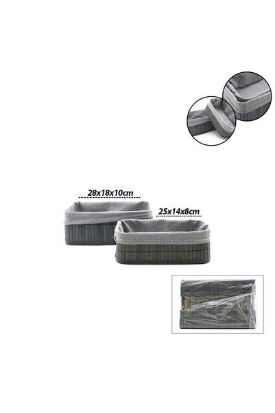 INURA GLOBAL İ22-334 (Gray) (2 Sizes) (D. Quadrilateral) (Bamboo Edge) Organi...