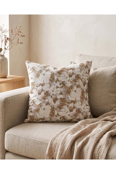 REDTAG Gold Floral Jacquard Cushion 45x45cm