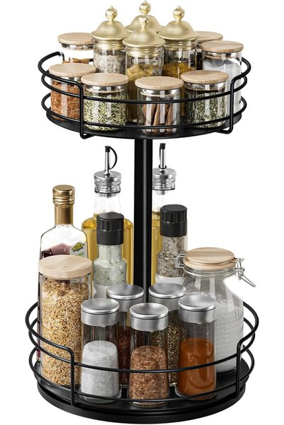 Dotail Organizator rotativ pentru condimente, 2 niveluri, 360 de grade °   ro...