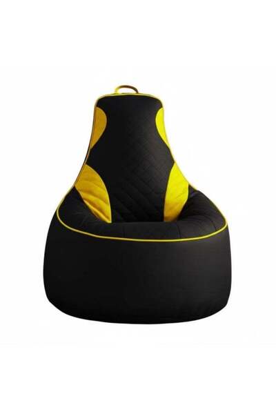Generic Premium Filled Gaming Bean Bag Chair – High-Back Quilted Seat, Side P...
