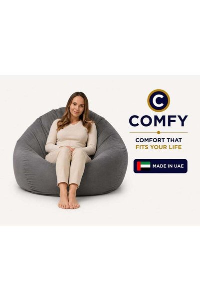 Generic COMFY CLASSIC ADULT XL VELVET BEAN BAG CHARCOAL GREY