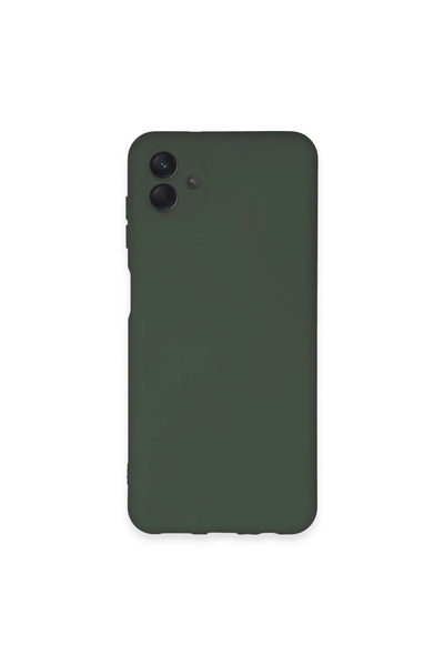 Bezos Samsung Galaxy A04E Case Nano Inside Velvet Silicone - Dark Green