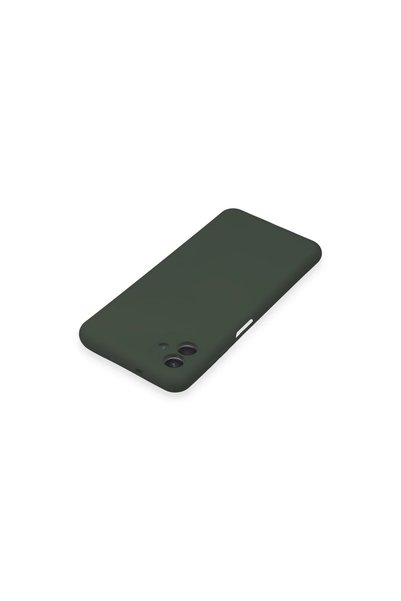 Bezos Samsung Galaxy A04E Case Nano Inside Velvet Silicone - Dark Green