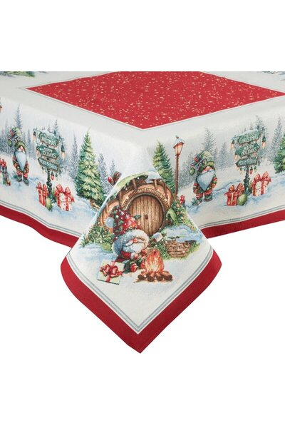Eurofirany Fata de masa XMAS 100 x 100 cm tapiserie de Craciun rosu