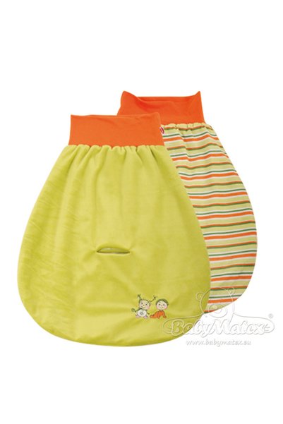BabyMatex Sac de dormit bebe Best friends, bumbac, galben cu dungi, 0-8 luni