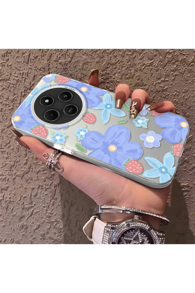 CHICASELUX حافظة متوافقة مع Redmi A4 بنمط زهرة الفراولة، واقية، للاستخدام اليومي