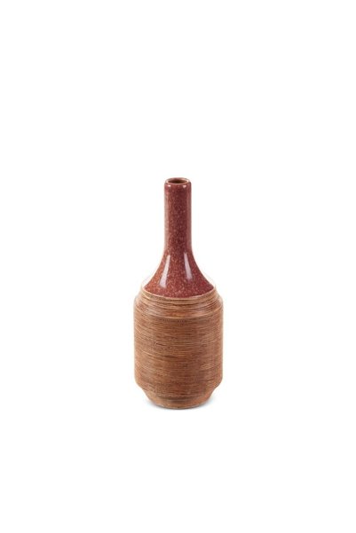 Eurofirany Vaza decorativa Elda, ceramica, 12x29cm, rosie