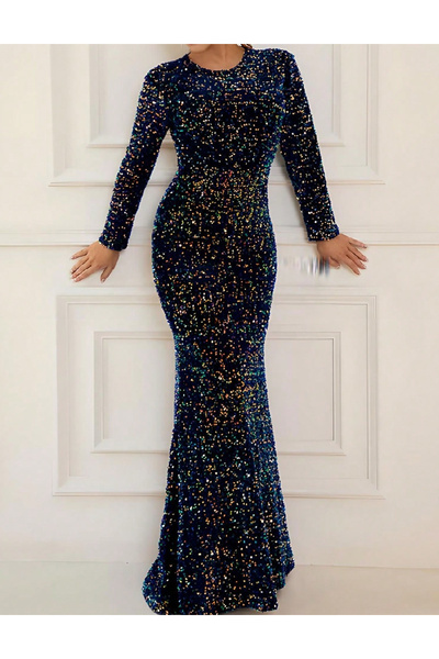 Evendi Rochie lunga, albastru inchis