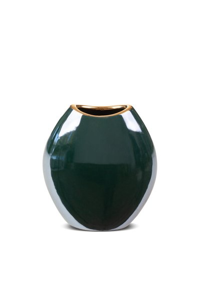 Eurofirany Vaza decorativa, 14x7x16cm, verde, ceramica