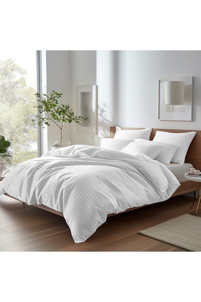 Darymex Set lenjerie de pat din bumbac satinat, Darymex, 160x200/2x(70x80), Alb