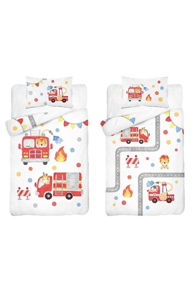 Detexpol Set de lenjerie de pat din bambus pentru copii 100x135 alb cu pompie...