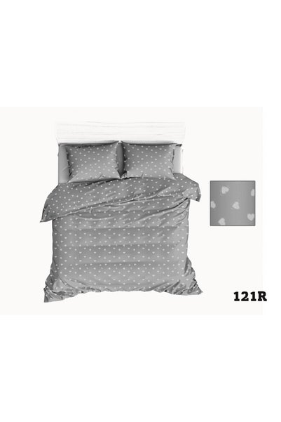 Karo Set de lenjerie de pat 110x140 R121 inimi gri inimi albe 275D