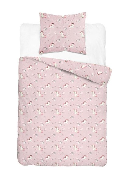 Detexpol Set lenjerie pat copii, KidsDreams, 5729A, roz, unicorni, 160x200 cm...