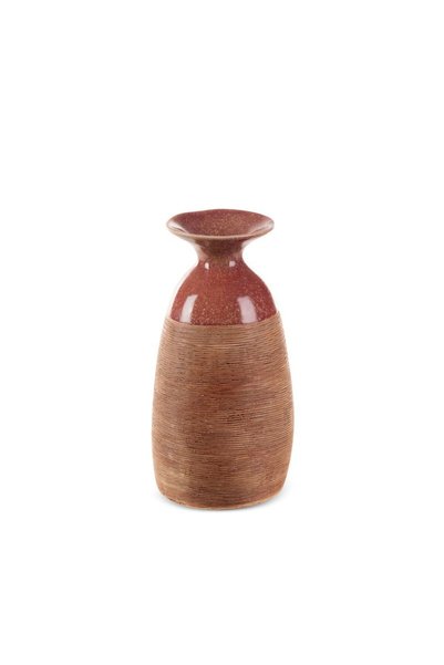 Eurofirany Vaza decorativa Elda, ceramica, rosie, 17x16x31cm