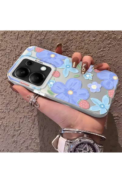 CHICASELUX حافظة متوافقة مع هاتف Redmi Note 14S بنمط زهور الفراولة، واقية، لل...