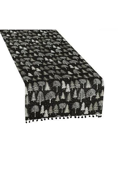 Markizeta Fata de masa Markizeta, negru, poliester, 40x140 cm