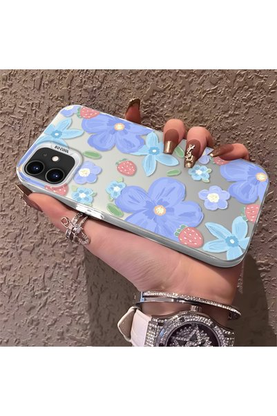 CHICASELUX حافظة متوافقة مع هاتف iPhone 12/12 Pro بنمط زهرة الفراولة، واقية، ...