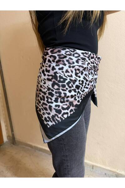 sema aksesuar Leopard Patterned Bandana Scarf - Hair Accessory - Gift