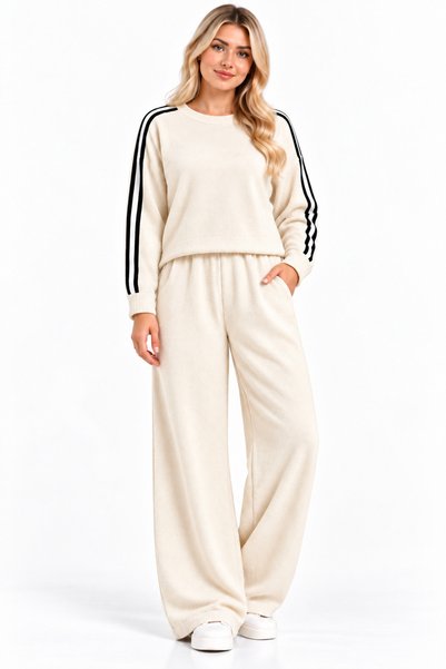 Malkan Women's bearded soft yarn boiler pants bottom top 2-piece set