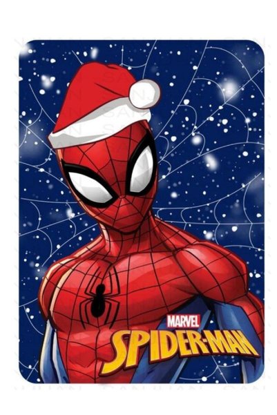 Faro Patura fleece 100x140 SPIDER-MAN 4304 albastru marin Craciun 220g/m2