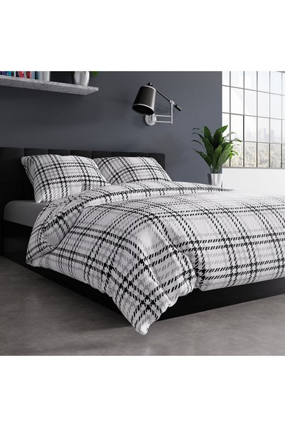Markizeta Set lenjerie de pat Petit, bumbac, model carouri, 160x200cm, 2 pers...