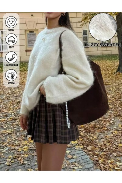 Evendi Bluza Oversize, Alb