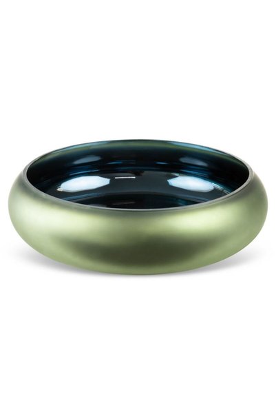Eurofirany Bol decorativ din sticla, 28x10cm, verde